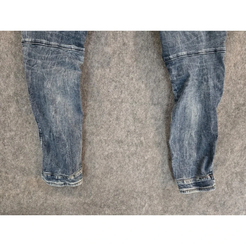 G-Star Raw 5620 3D Zip Knee Skinny Men's Jeans Blue Denim Sz 35x32 Moto